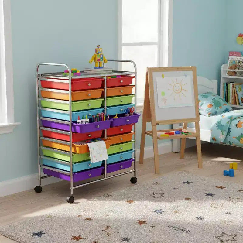 Carrello portaoggetti mobile a 20 cassetti Arcobaleno/Nero/Trasparente/Grigio + Beige + Giallo/Multicolore/Macaron/Sfumatura Rosa/Grigio/Rosa shocking/Arancione/Viola/Bianco