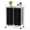 Gymax 20-Drawer Mobile Storage Cart Rainbow/Black/Clear/Gray + Beige + Yellow/Multi-color/Macaron/Pink Gradient/Gray/Hot Pink/Orange/Purple/White
