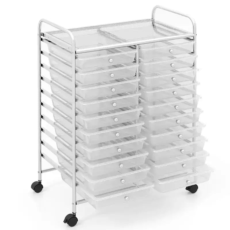 Carrello portaoggetti mobile a 20 cassetti Arcobaleno/Nero/Trasparente/Grigio + Beige + Giallo/Multicolore/Macaron/Sfumatura Rosa/Grigio/Rosa shocking/Arancione/Viola/Bianco
