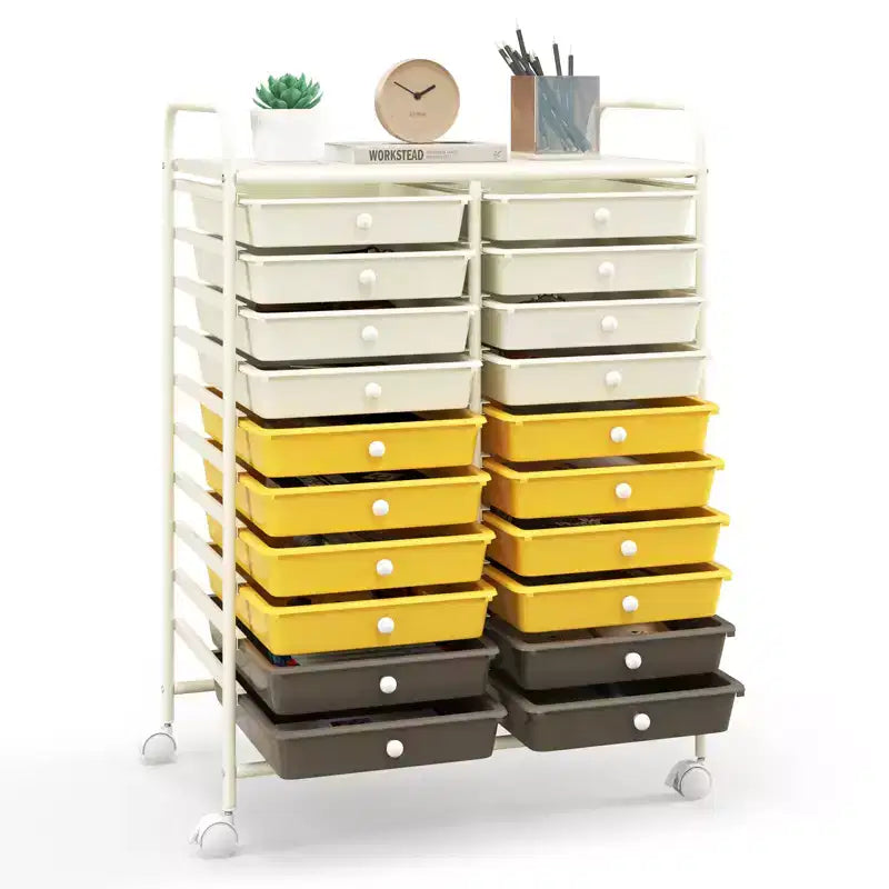 Carrello portaoggetti mobile a 20 cassetti Arcobaleno/Nero/Trasparente/Grigio + Beige + Giallo/Multicolore/Macaron/Sfumatura Rosa/Grigio/Rosa shocking/Arancione/Viola/Bianco
