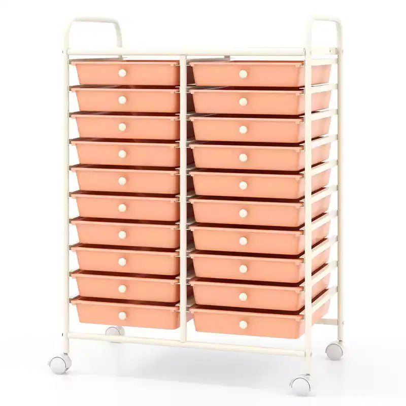Carrello portaoggetti mobile a 20 cassetti Arcobaleno/Nero/Trasparente/Grigio + Beige + Giallo/Multicolore/Macaron/Sfumatura Rosa/Grigio/Rosa shocking/Arancione/Viola/Bianco