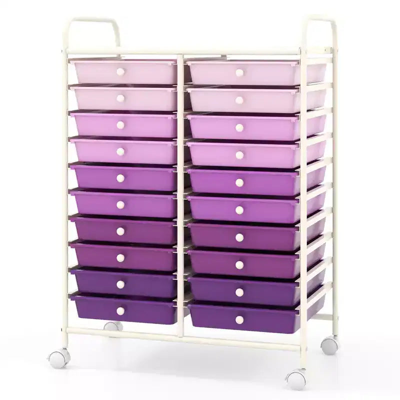 Carrello portaoggetti mobile a 20 cassetti Arcobaleno/Nero/Trasparente/Grigio + Beige + Giallo/Multicolore/Macaron/Sfumatura Rosa/Grigio/Rosa shocking/Arancione/Viola/Bianco
