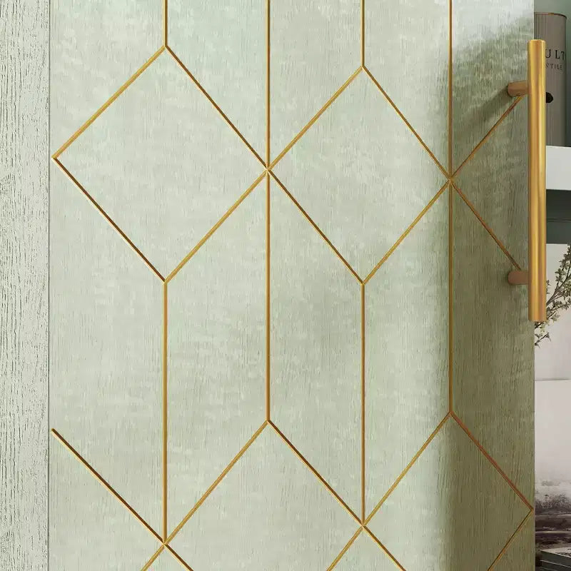 Credenza moderna con dettagli dorati, mobile contenitore in legno con 2 ante, mobile buffet d'accento per soggiorno, sala da pranzo, cucina
