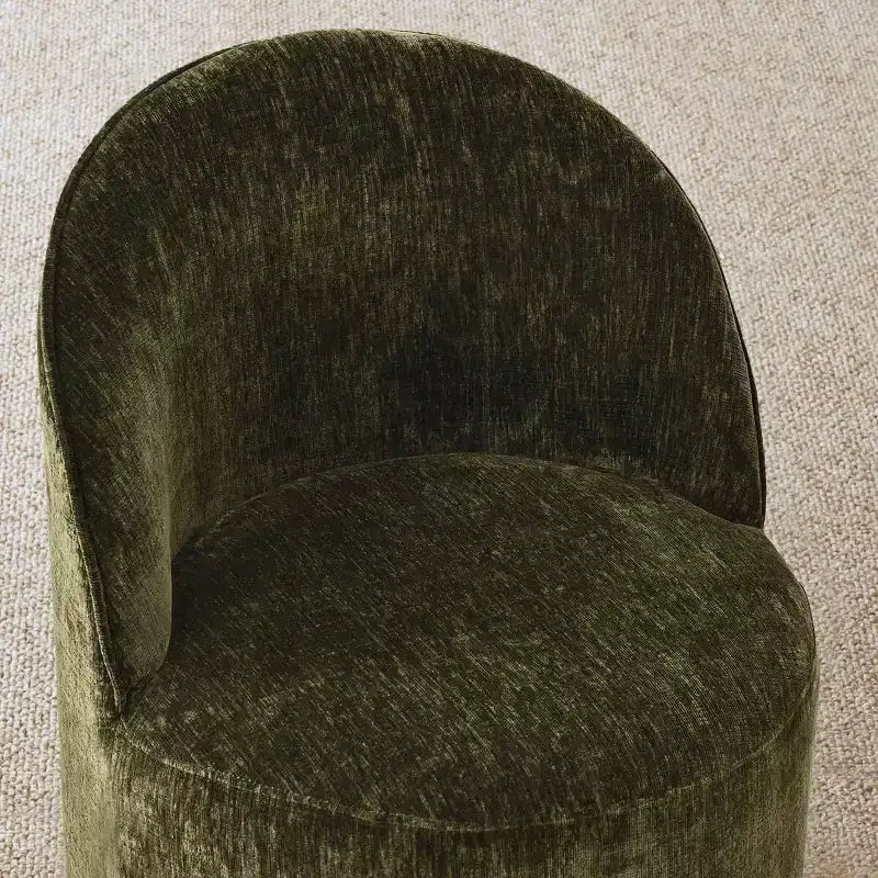 Tavolo da pranzo rotondo moderno per 6 persone, tavolo da pranzo con piedistallo nero, sedie a botte girevoli in ciniglia con ruote