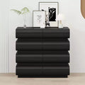 MAYEERTY 8 Drawers Nightstand for Bedroom Black No Handle Modern 8 CHest of Drawers with Wide Storage