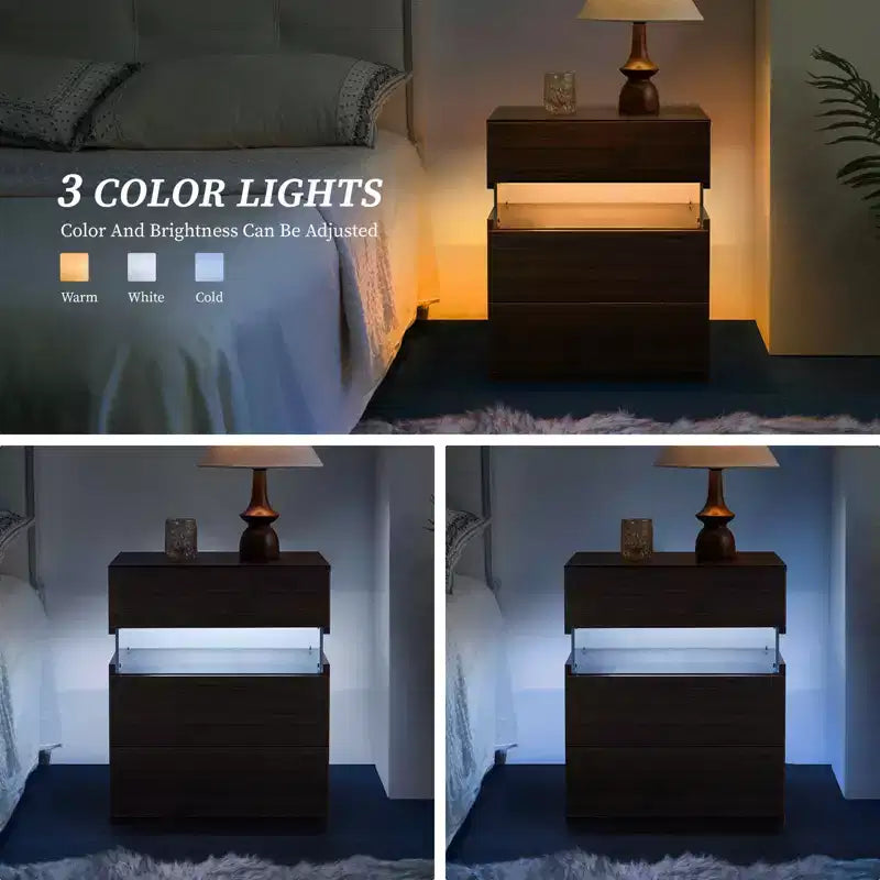 Comodino con cassettiera a 3 cassetti per camera da letto Comodino per soggiorno Noce