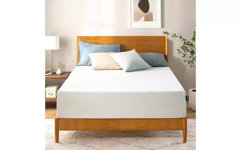 Materasso in Memory Foam al Tè Verde, Queen Size da 10 Pollici, Senza Fibra di Vetro, Sostegno Medio-Rigido, Sollievo dalla Pressione Zonato, Schiume e Tessuto Certificati Sicuri.