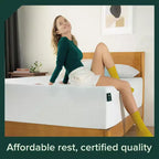 Materasso in Memory Foam al Tè Verde, Queen Size da 10 Pollici, Senza Fibra di Vetro, Sostegno Medio-Rigido, Sollievo dalla Pressione Zonato, Schiume e Tessuto Certificati Sicuri.