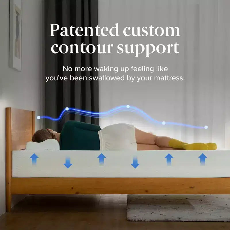 Materasso in Memory Foam al Tè Verde, Queen Size da 10 Pollici, Senza Fibra di Vetro, Sostegno Medio-Rigido, Sollievo dalla Pressione Zonato, Schiume e Tessuto Certificati Sicuri.