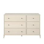 Cassettiera Farnsworth a 6 cassetti Mid-Century Modern 51" avorio, armadio contenitore con guide in metallo, legno ingegnerizzato