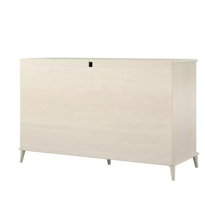 Cassettiera Farnsworth a 6 cassetti Mid-Century Modern 51" avorio, armadio contenitore con guide in metallo, legno ingegnerizzato
