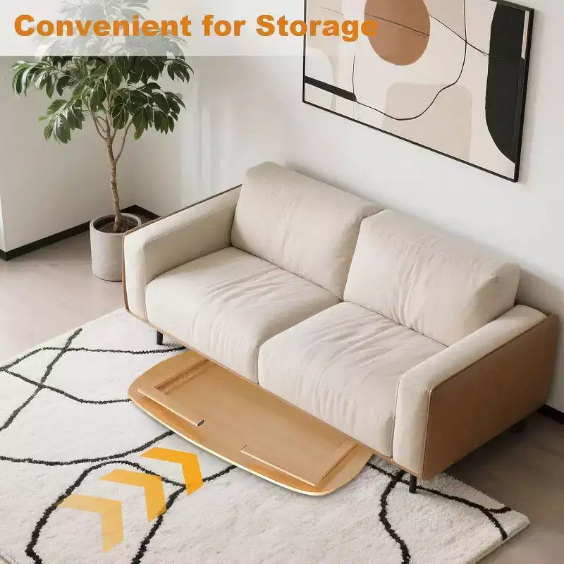 Tavolino Pieghevole in Legno, Tavolo Pieghevole per Laptop da 100 cm, Tavolino Basso per Piccoli Spazi da Usare Seduti a Terra per Soggiorno, Camera da Letto, Ufficio