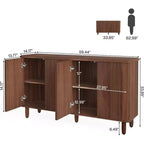 Madia Credenza: Mobile contenitore moderno con ante, adatto per soggiorno, cucina, sala da pranzo (Marrone).