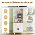Mobiletto contenitore in stile rustico elegante con gambe in legno a forma di zucca e ripiani regolabili, perfetto per il soggiorno, bianco