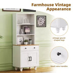 Mobiletto contenitore in stile rustico elegante con gambe in legno a forma di zucca e ripiani regolabili, perfetto per il soggiorno, bianco