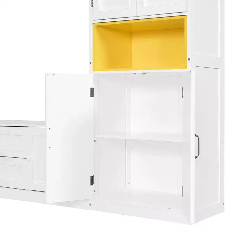 Letto a scomparsa singolo con armadietti e porta TV, letto a scomparsa singolo in legno con mensole portaoggetti, letto a scomparsa a cassapanca con 2 cassetti