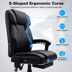 Sedia da Ufficio Ergonomica con Massaggio a 6 Punti e Reclinabile, Regolabile, in Similpelle, Supporta 180 kg, Perfetta per l'Ufficio Domestico