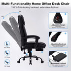 Sedia da Ufficio Ergonomica con Massaggio a 6 Punti e Reclinabile, Regolabile, in Similpelle, Supporta 180 kg, Perfetta per l'Ufficio Domestico