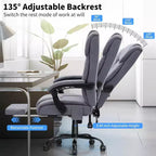 Sedia da Ufficio Ergonomica con Massaggio a 6 Punti e Reclinabile, Regolabile, in Similpelle, Supporta 180 kg, Perfetta per l'Ufficio Domestico
