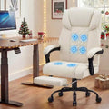 Sedia da Ufficio Ergonomica con Massaggio a 6 Punti e Reclinabile, Regolabile, in Similpelle, Supporta 180 kg, Perfetta per l'Ufficio Domestico