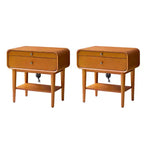 Rudol 24 Tall 2-Drawer End Table Set of 2 with Built-In Charging End Table|HULALA HOME